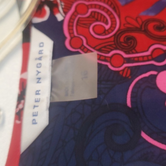 Peter Nygard Paisley Print Slit Sleeve Tie Front  Blouse  Size 16 - Picture 2 of 8